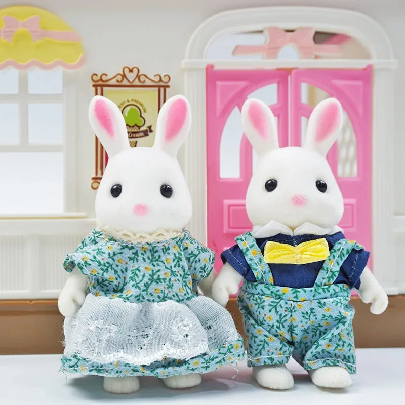 Simulation Forest Reindeer Family Doll Dollhouse Figures Furniture Set DIY Playset Play House Girls Toys Accessories Xmas Gifts