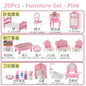 Hot Sale Cute Kawaii Pink 10 Items/Lot Miniature Dollhouse Furniture Accessory Kids Toys Kitchen Cooking Things for Girl Gifts