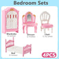 Hot Sale Cute Kawaii Pink 10 Items/Lot Miniature Dollhouse Furniture Accessory Kids Toys Kitchen Cooking Things for Girl Gifts