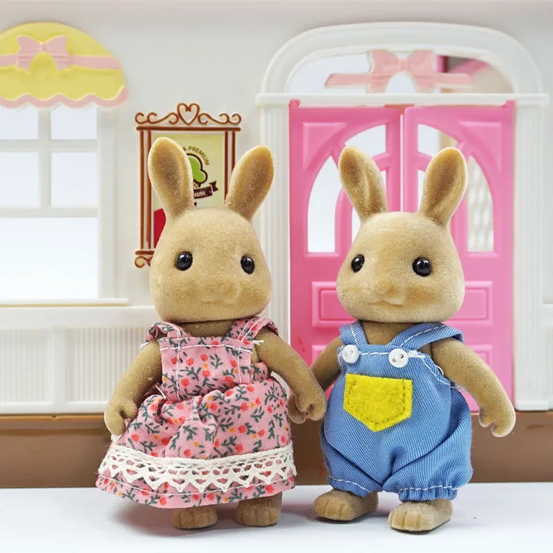 Simulation Forest Reindeer Family Doll Dollhouse Figures Furniture Set DIY Playset Play House Girls Toys Accessories Xmas Gifts