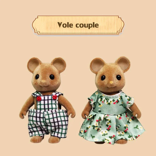 Simulation Forest Reindeer Family Doll Dollhouse Figures Furniture Set DIY Playset Play House Girls Toys Accessories Xmas Gifts