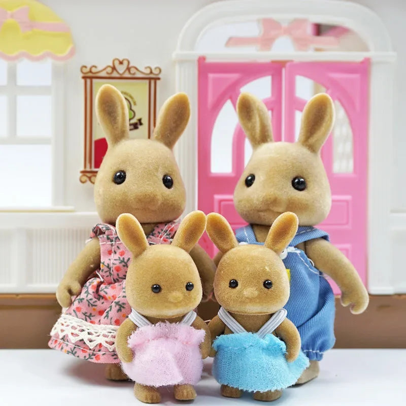 Simulation Forest Reindeer Family Doll Dollhouse Figures Furniture Set DIY Playset Play House Girls Toys Accessories Xmas Gifts